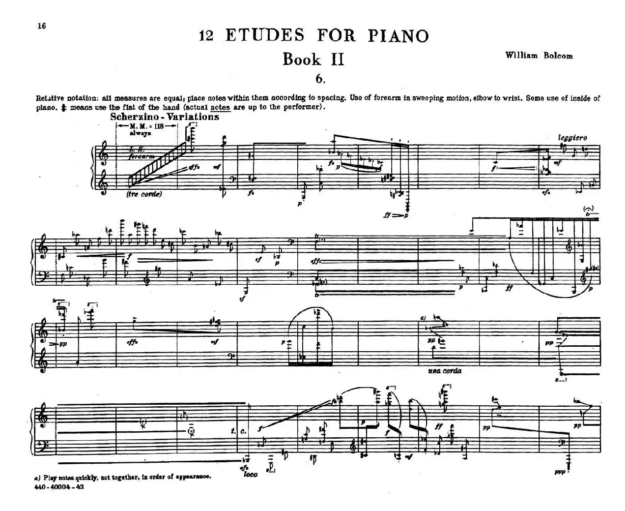 12 Etudes for Piano（博尔科姆12首钢琴练习曲·6）