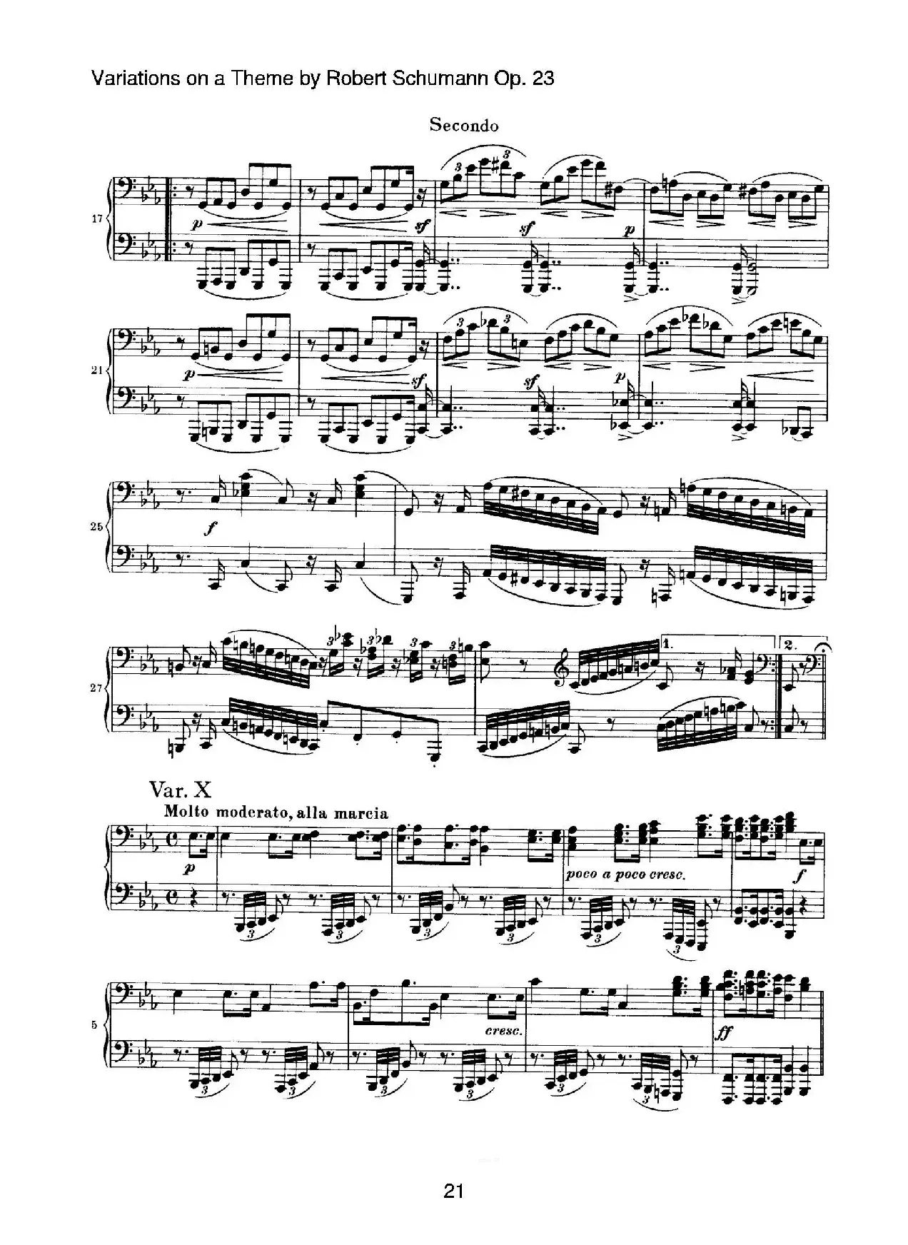 ​Variations on a Theme by Robert Schumann Op.23（舒曼主题变奏曲）（四手联弹）