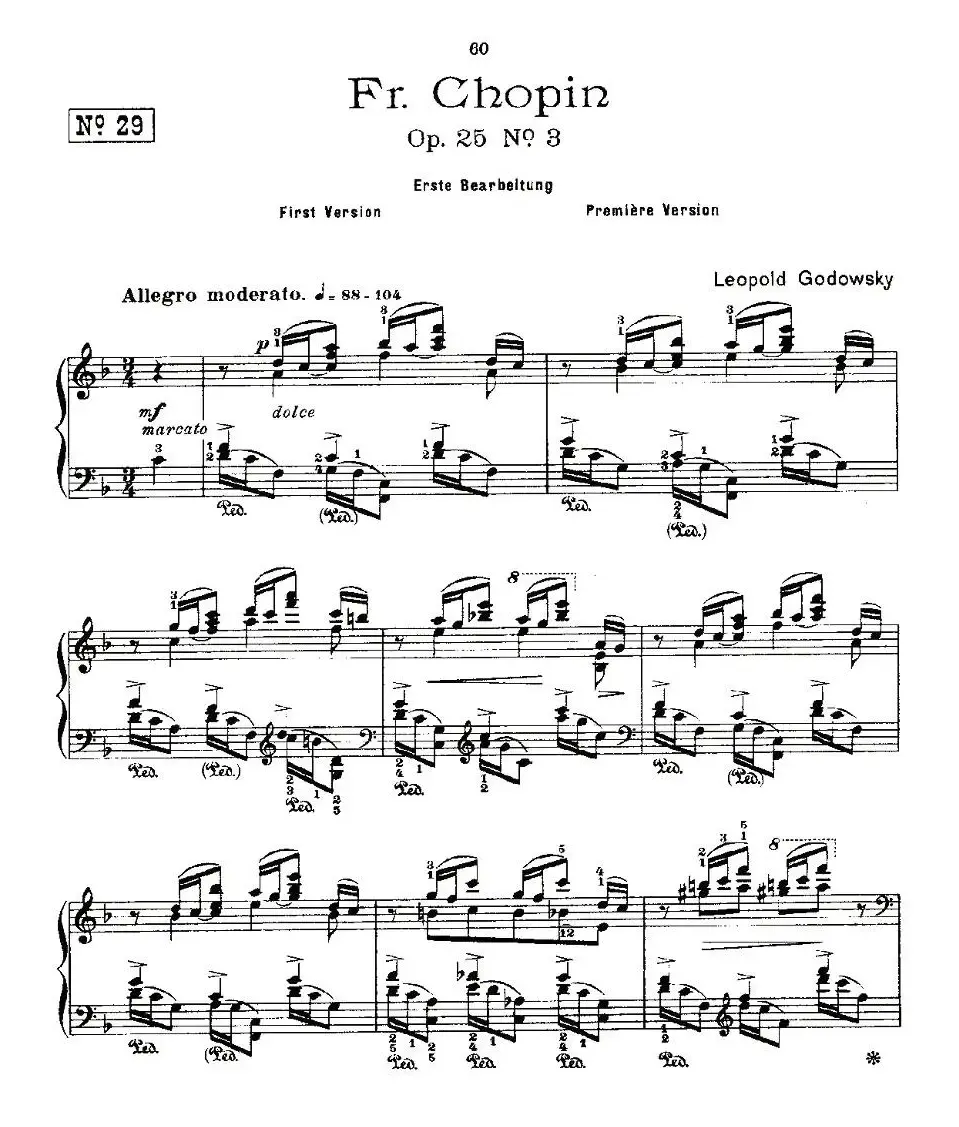 肖邦《练习曲》Fr.Chopin Op.25 No3-1