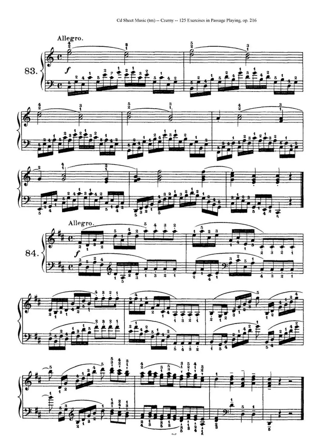 125 Exercises in Passage Playing Op.261（车尔尼125首钢琴短乐句练习曲（79——94）