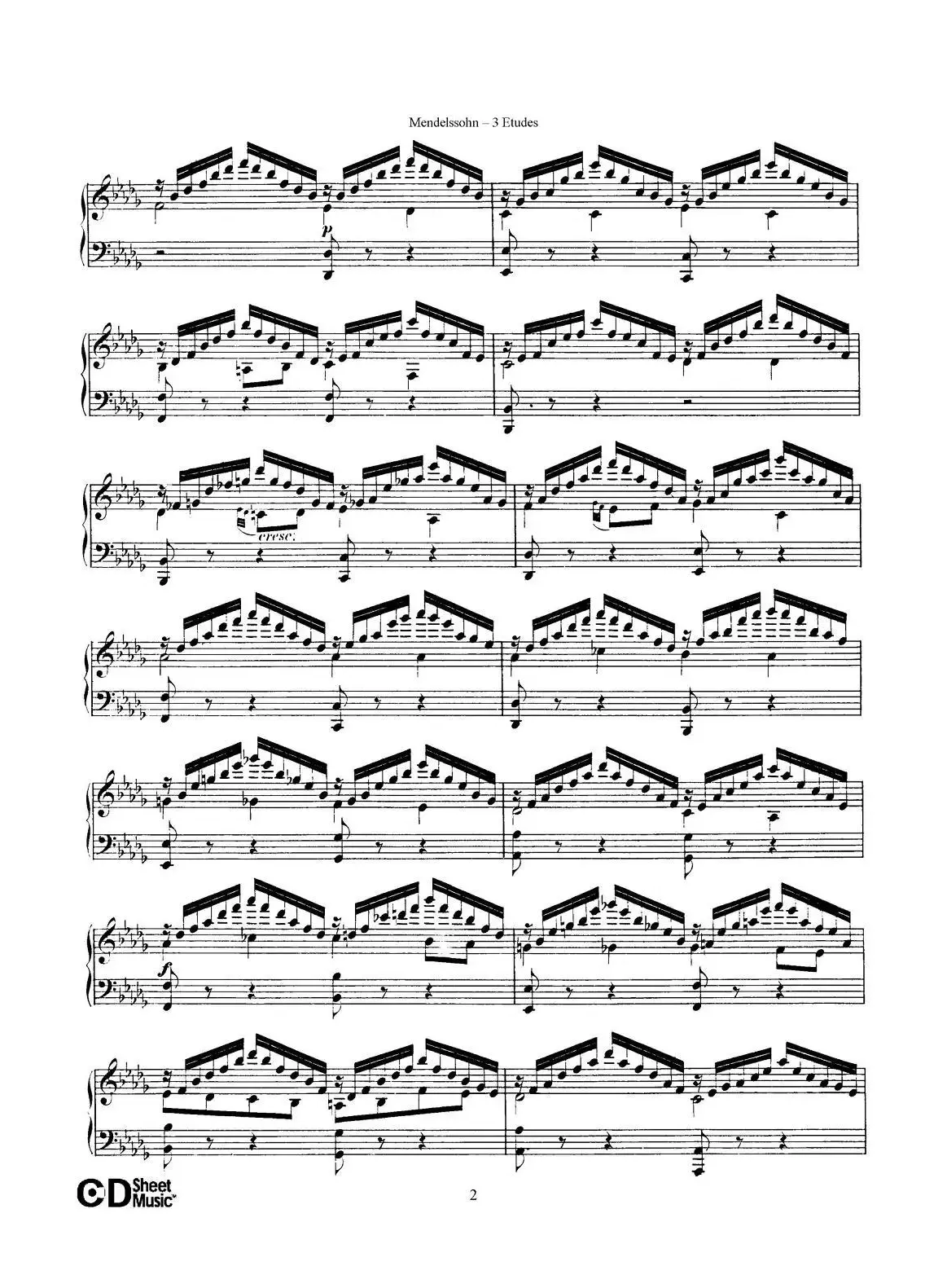 3 Etudes Op.104b（3首练习曲·1）