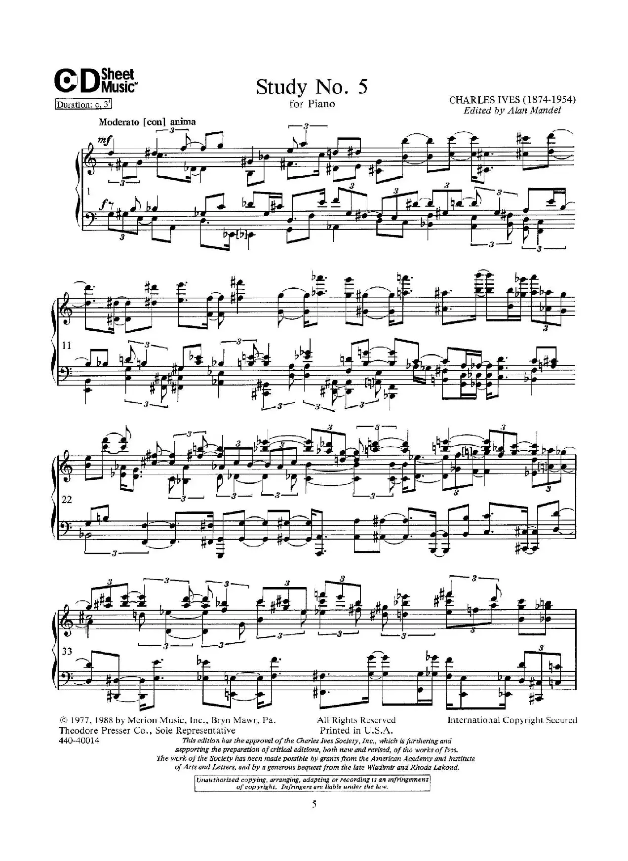 Study No.5（第五号练习曲）