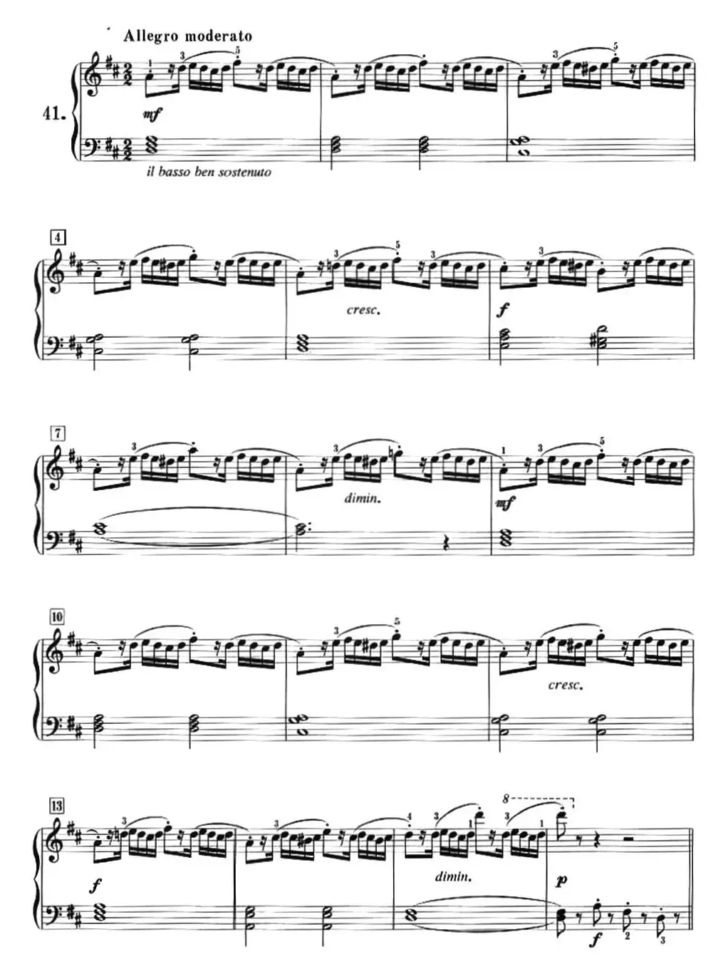 50首莱蒙钢琴练习曲 作品37（NO.41）