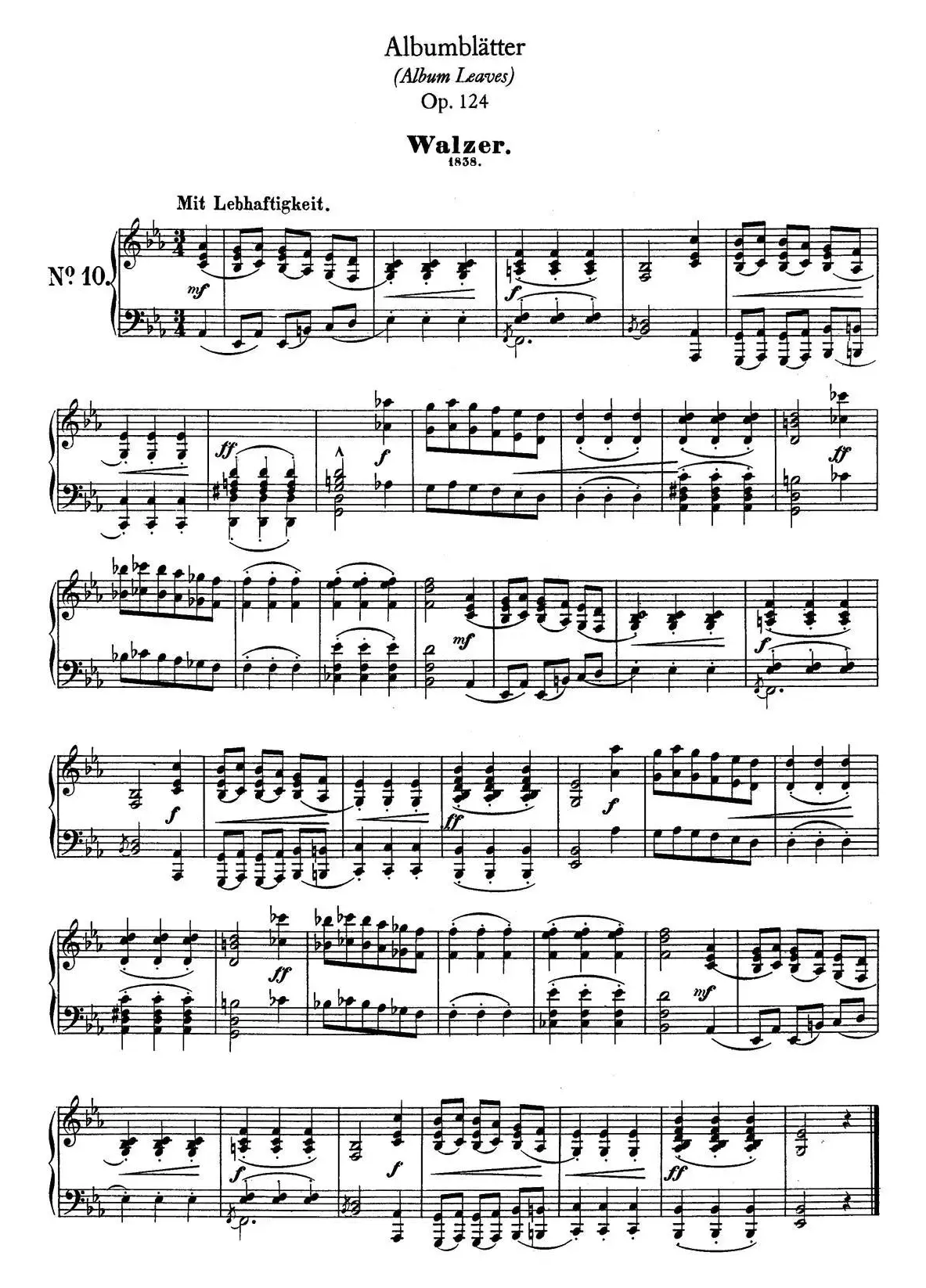 Albumblätter Op.124（纪念册页）（No.10）