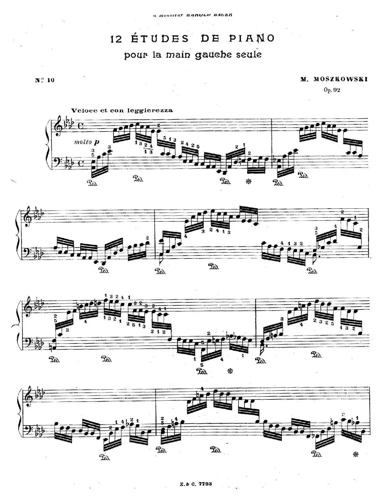 12 Etudes For The Left Hand Op.92 No.10（12首为左手而作的钢琴练习曲）