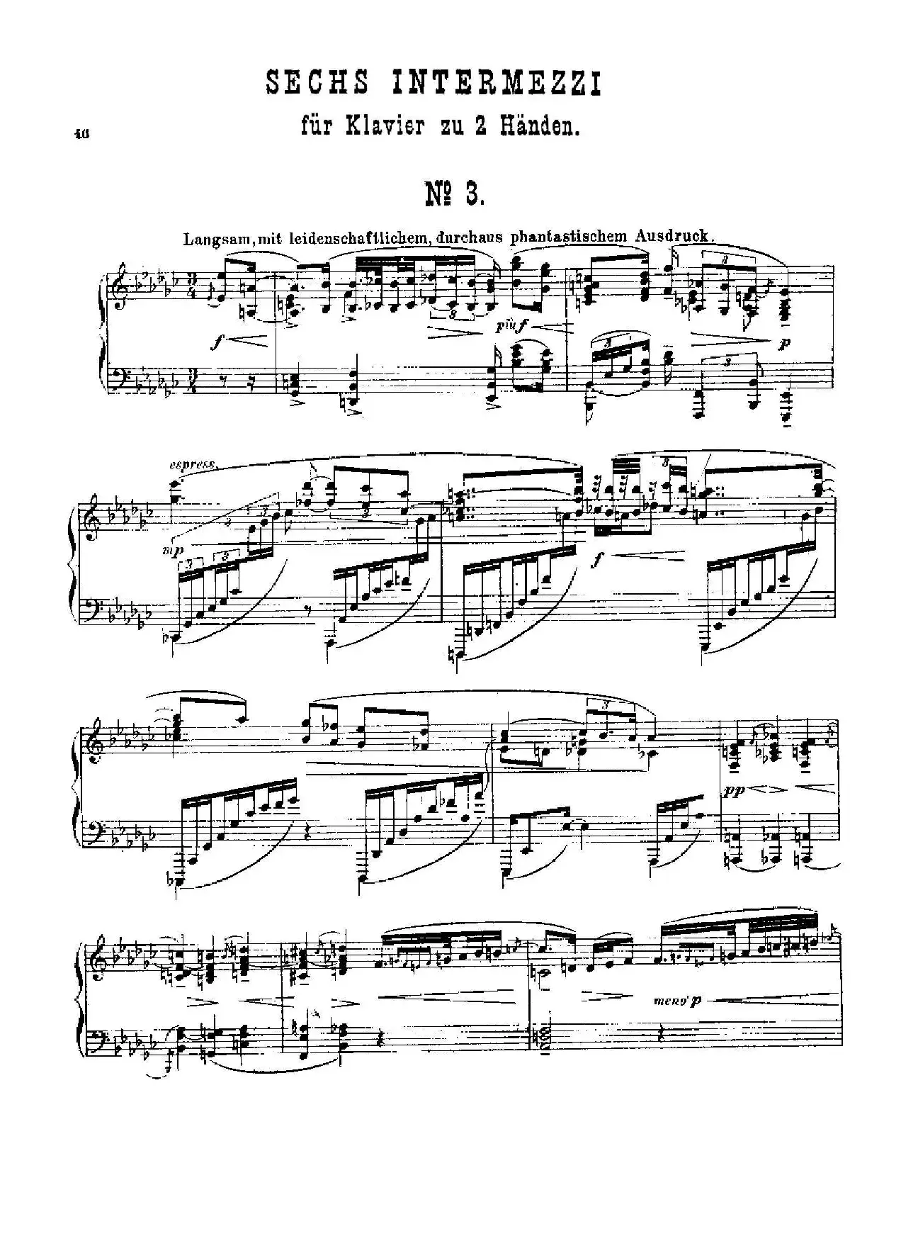 Six Intermezzi Op.45（6首间奏曲·3）