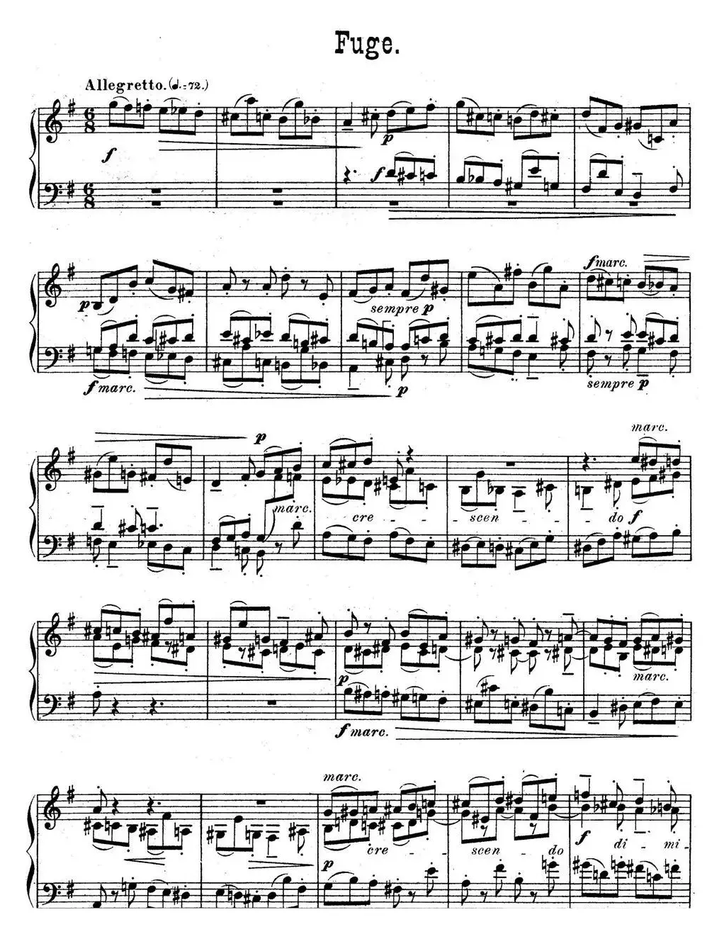 6 Preludes and Fugues Op.99（6首前奏曲与赋格·5）