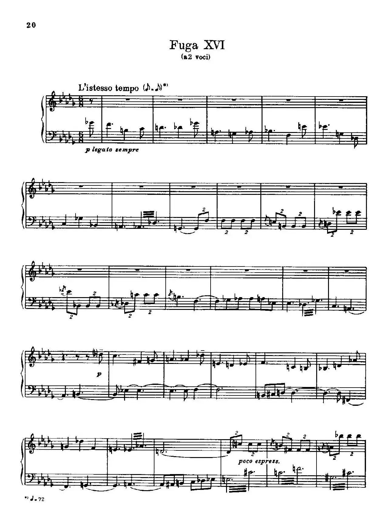 24 Preludes and Fugues Part.2 Op.45（24首前奏曲与赋格·第二部分·16）