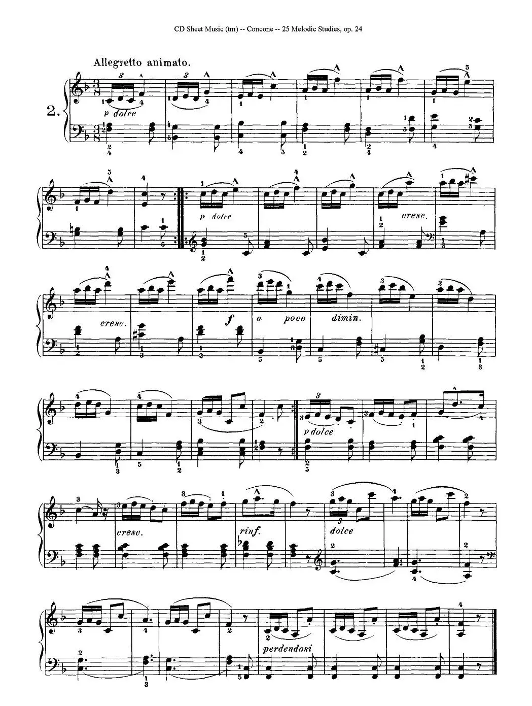 Concone - 25 Melodic Studies easy and progressive（1—5）