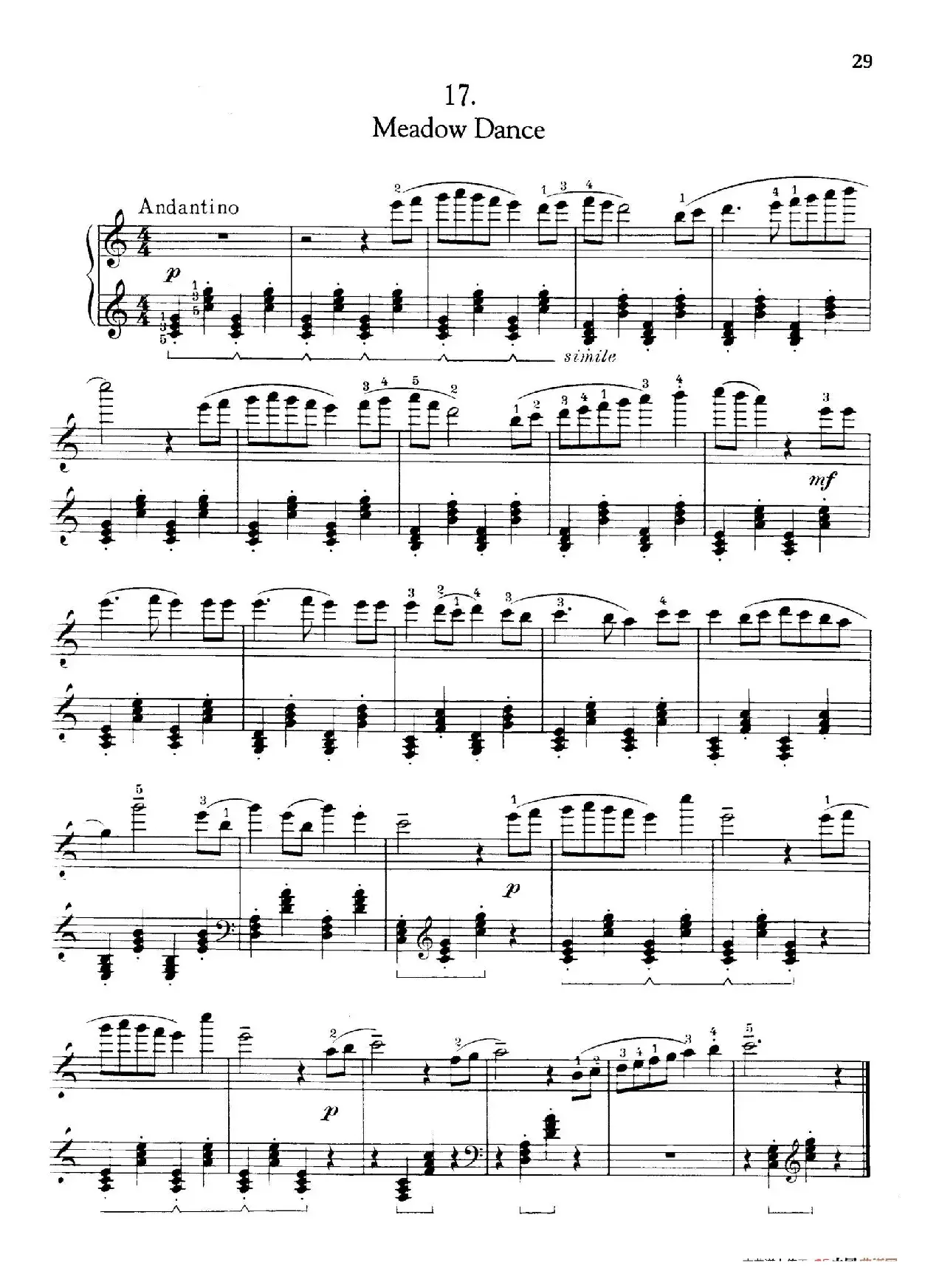 Thirty Pieces For Children Op.27（30首儿童钢琴曲 16—20）