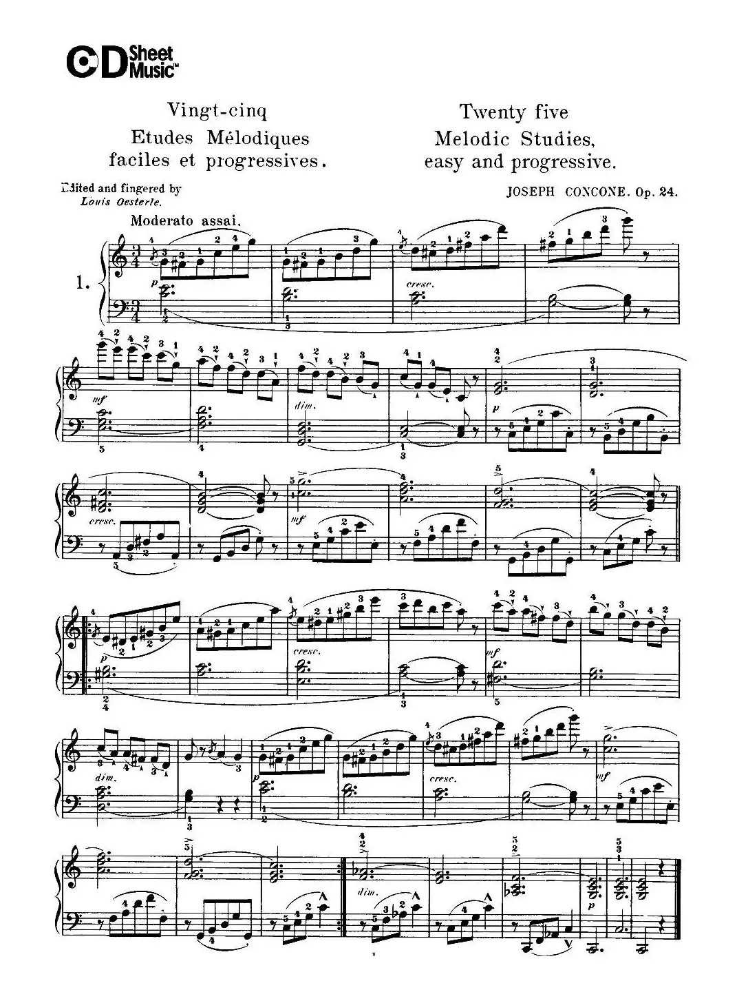 Concone - 25 Melodic Studies easy and progressive（1—5）