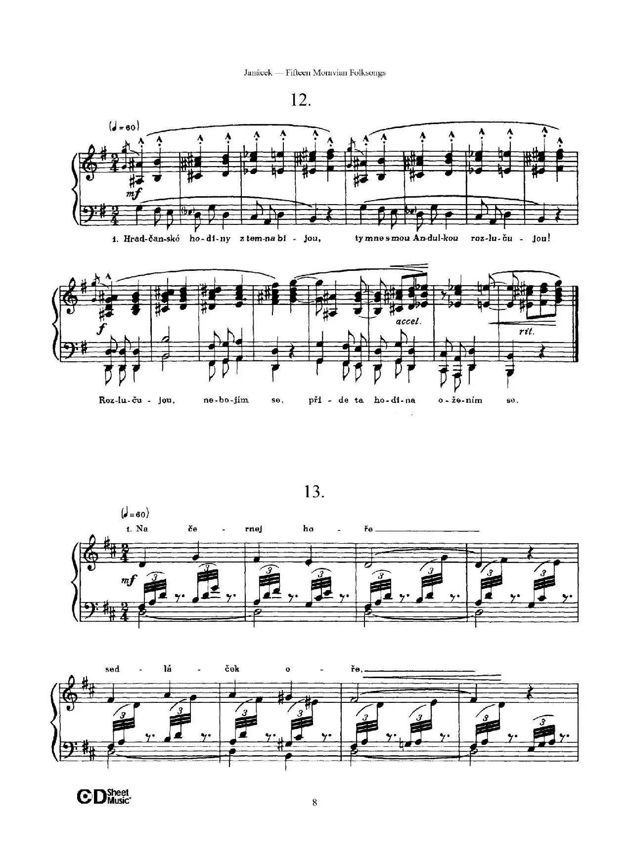 Moravian Folksong（15首摩拉维亚民歌集）