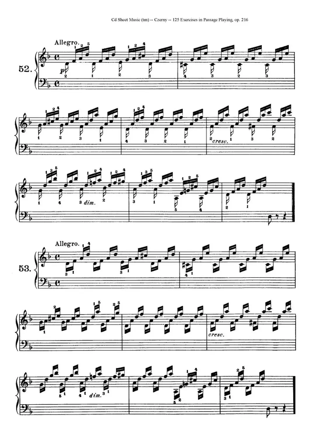 125 Exercises in Passage Playing Op.261（车尔尼125首钢琴短乐句练习曲（42——60））