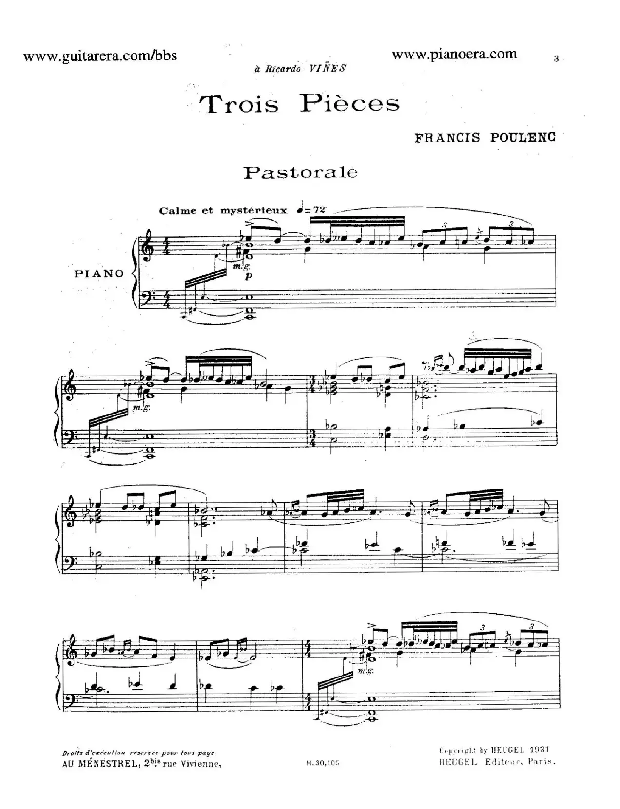 Trois Pieces（3首小品·1）