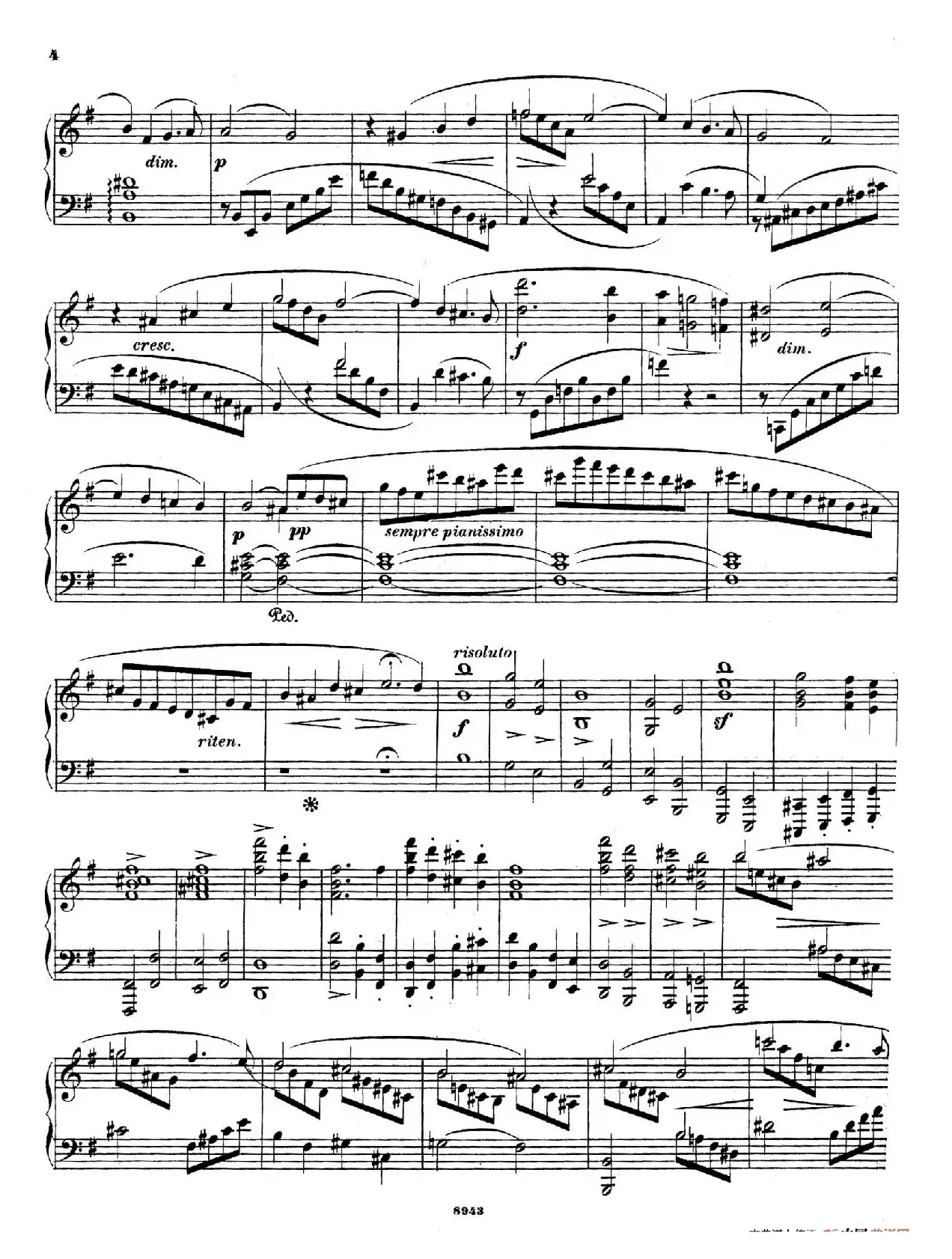 Piano Sonata in e Minor Op.28（e小调钢琴奏鸣曲）