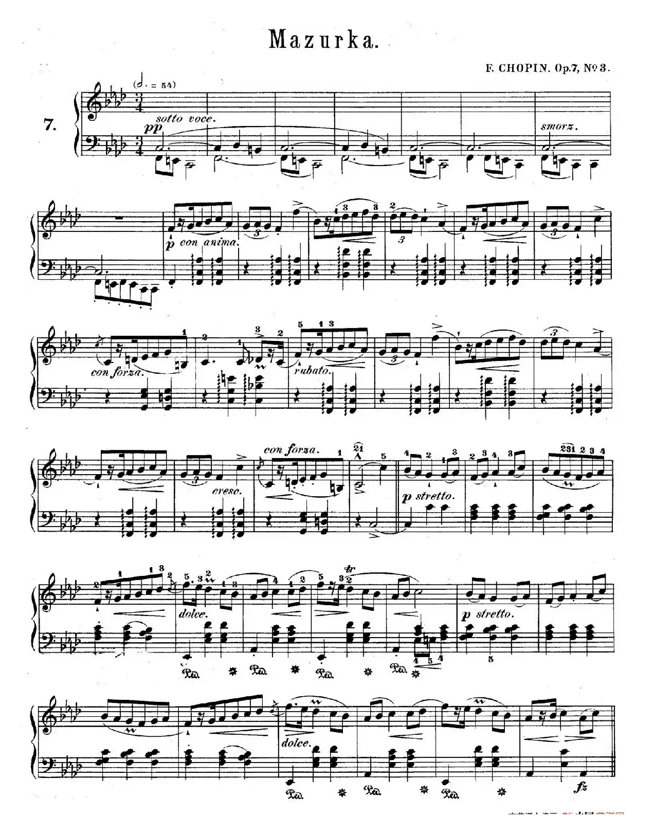  Mazurkas Op.7（5首玛祖卡舞曲·3）