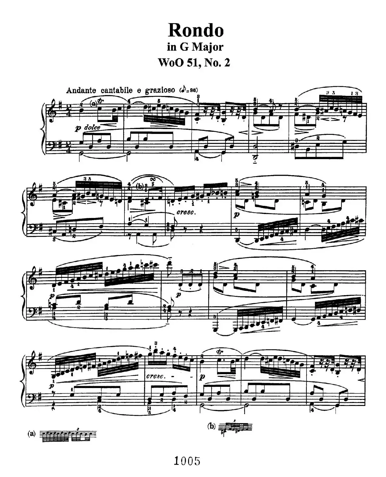 Two Rondos Op.51 No.1（2首回旋曲·2、G大调）