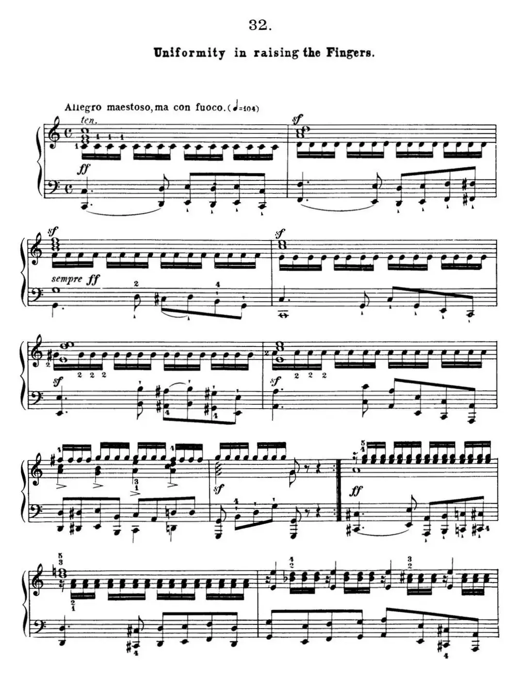 50首车尔尼Op.740钢琴手指灵巧技术练习曲（NO.32）