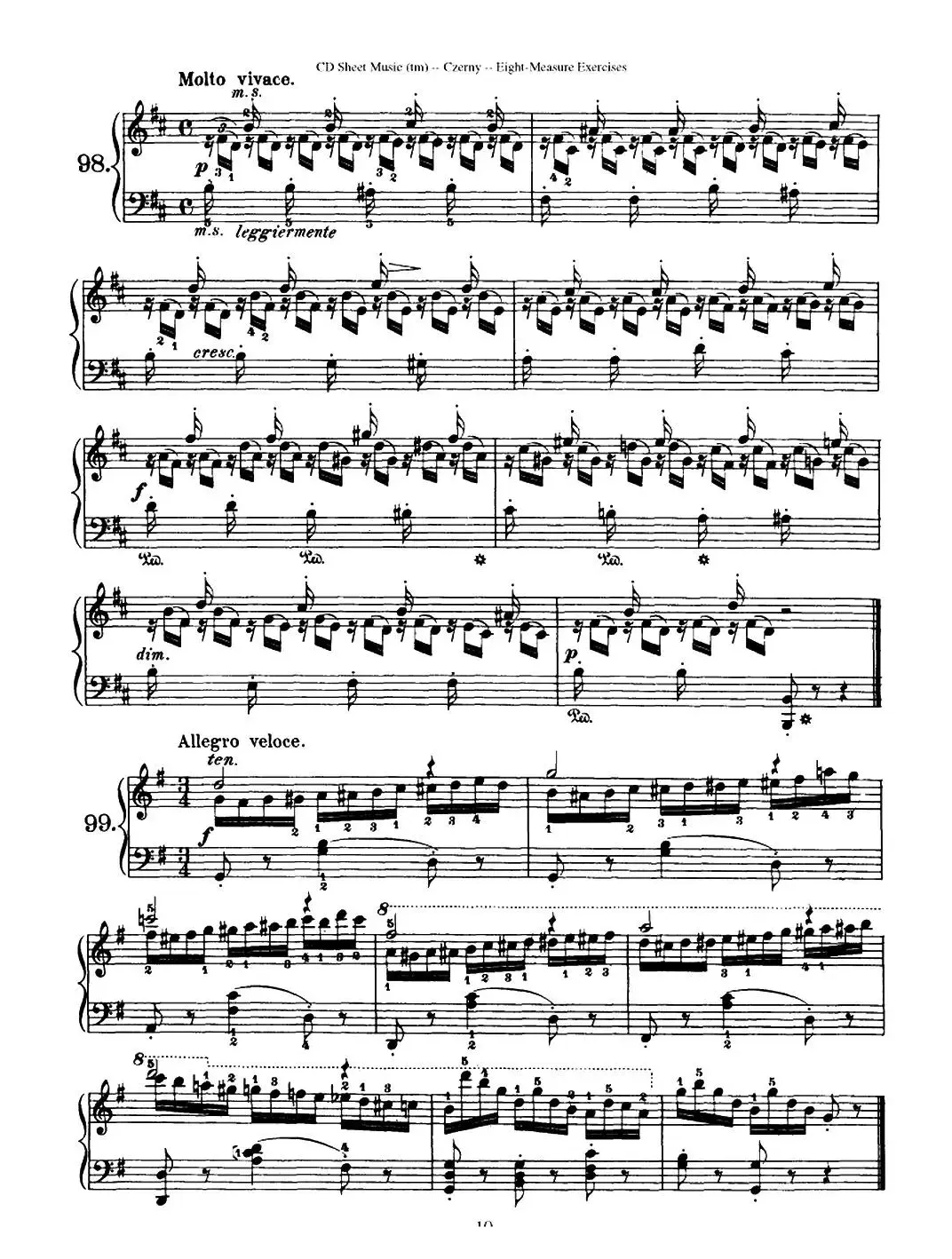 160 Eight- Measure Exercises.Op.821（车尔尼160首钢琴八小节练习曲（88——103））