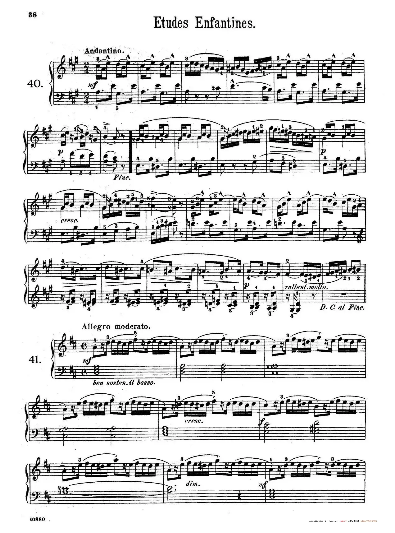 Etudes Enfantines Op.37（儿童钢琴练习曲 第40——45首）