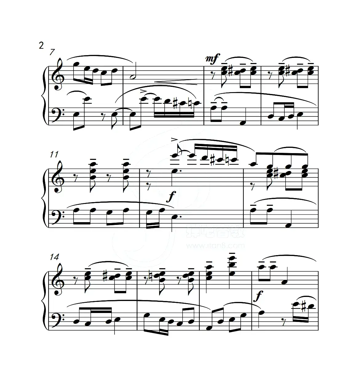 第五级 信天游（中国音乐学院钢琴考级作品1~6级）