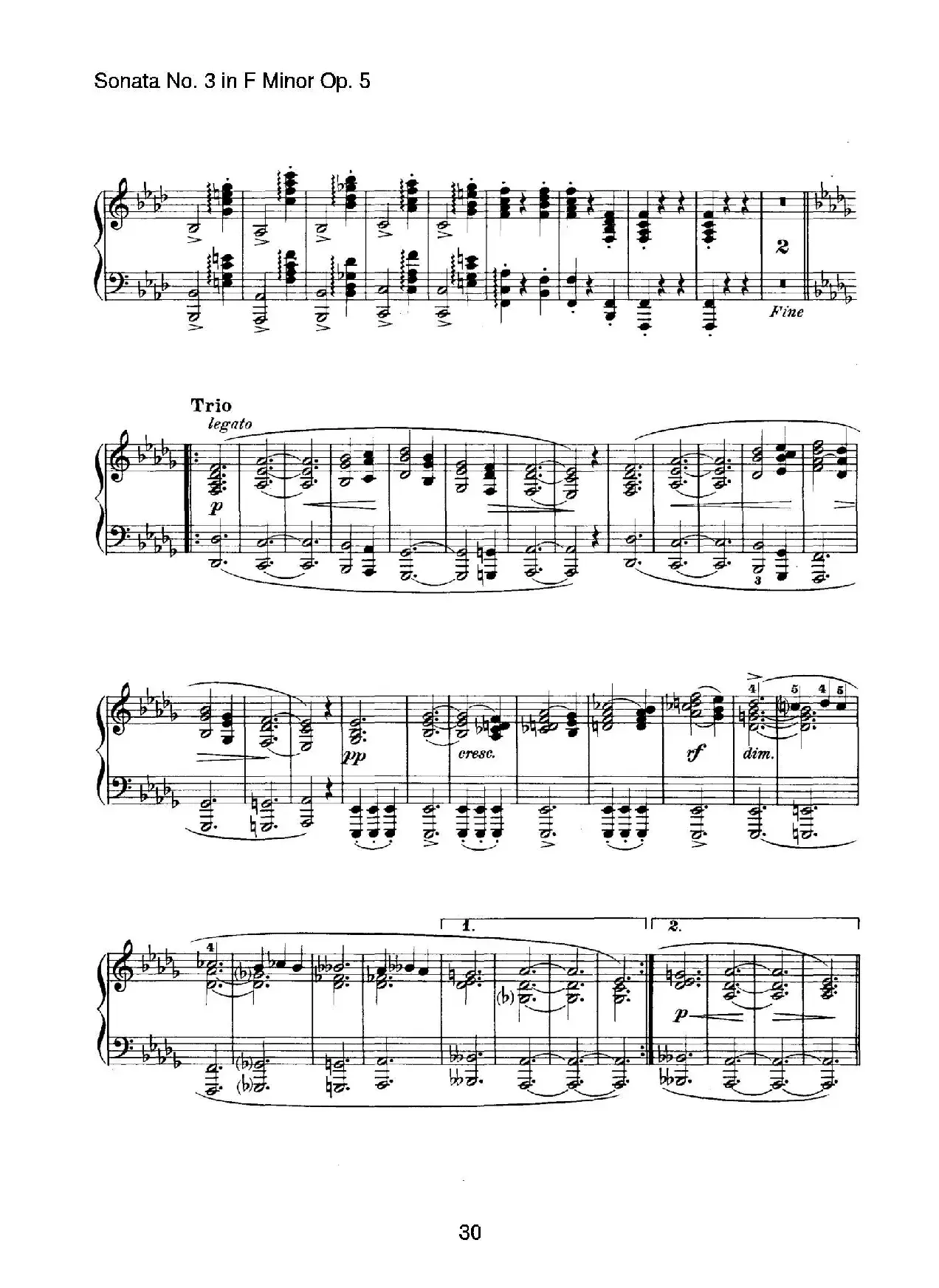 Piano Sonata No.3 in f Minor Op.5（f小调第三钢琴奏鸣曲）