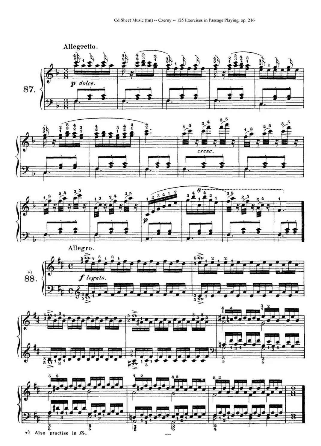 125 Exercises in Passage Playing Op.261（车尔尼125首钢琴短乐句练习曲（79——94）