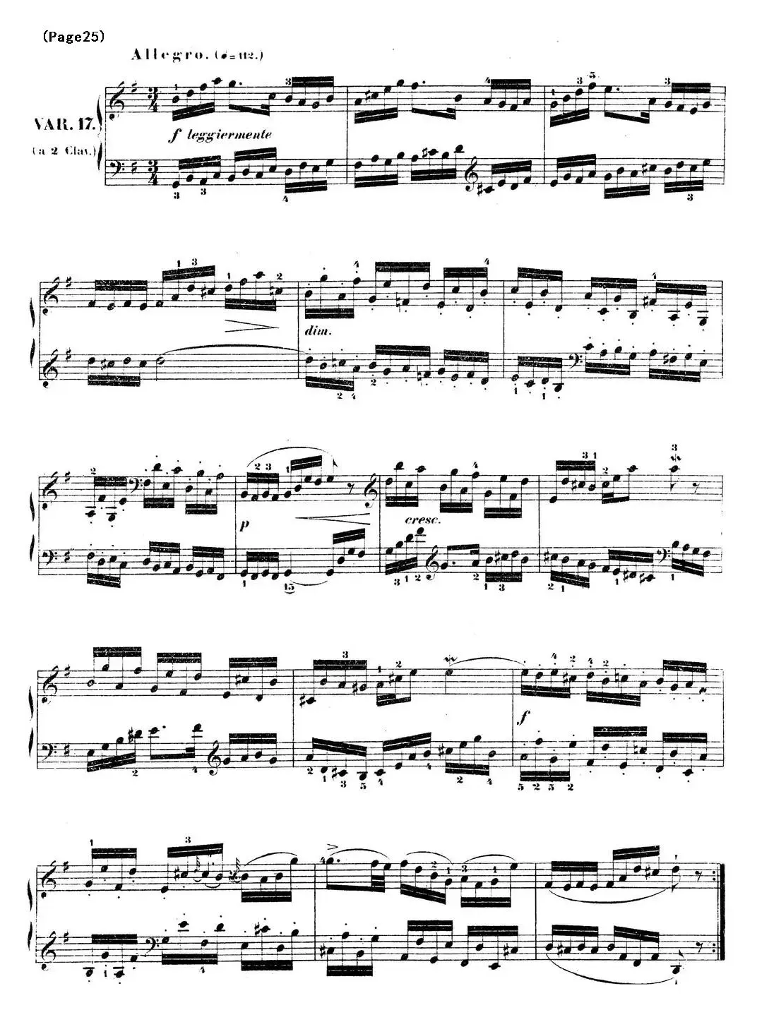 哥德堡变奏曲 巴赫 Goldberg Variationen BWV988