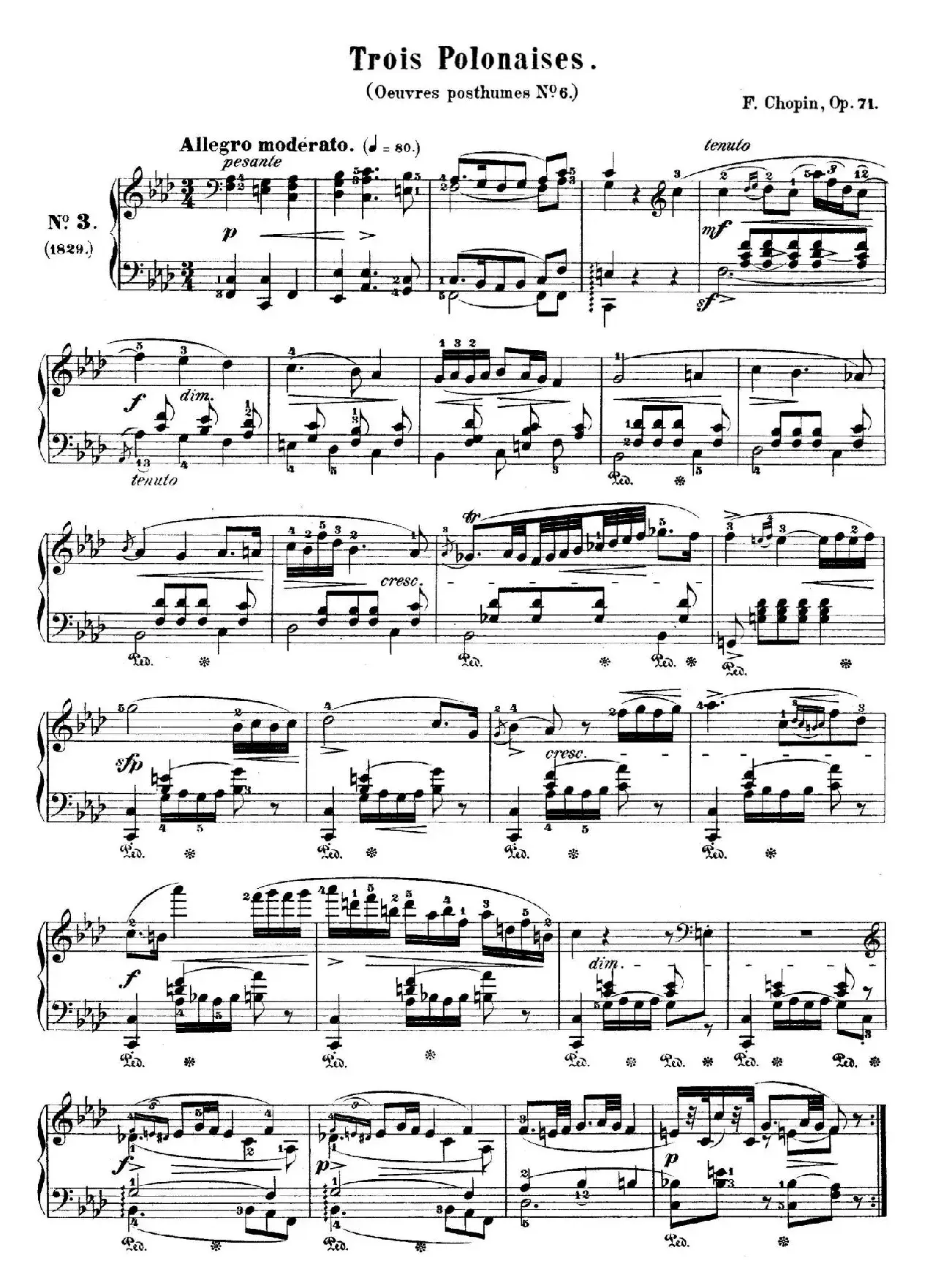 Trois Polonaises Op.71（3首波兰舞曲 No.3）