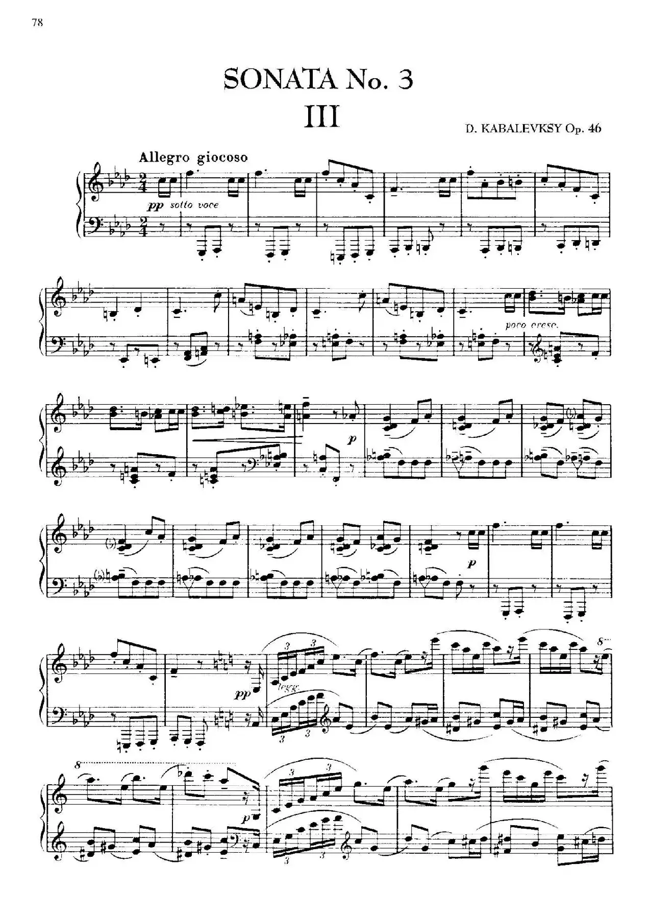 Piano Sonata No.3 in F Major Op.46（F大调第三钢琴奏鸣曲·Ⅲ）