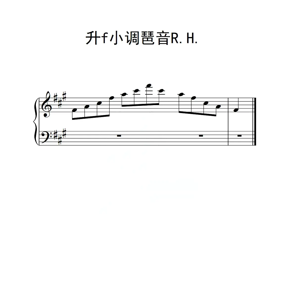 第二级 升f小调琶音R H（中国音乐学院钢琴考级作品1~6级）