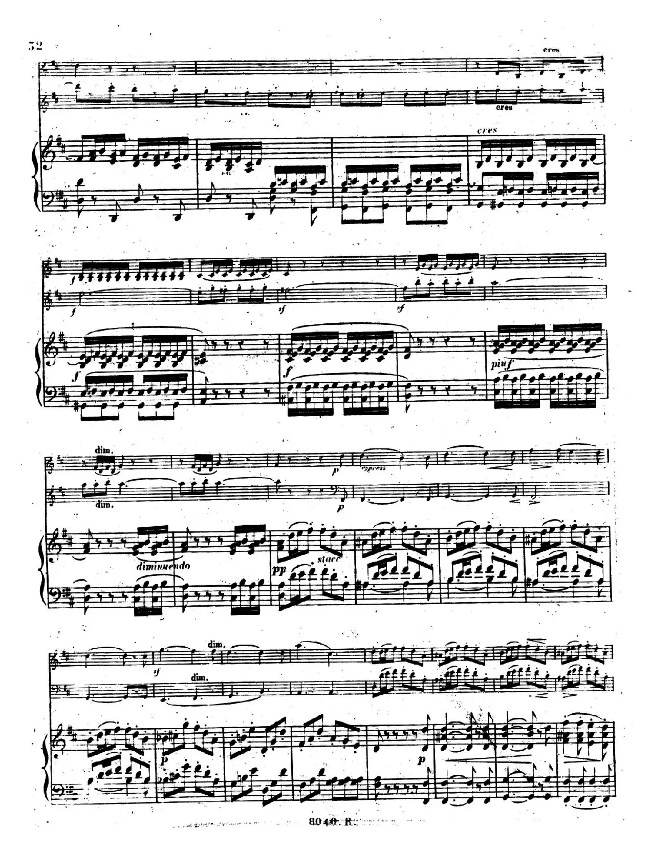 Piano Trio No.1 in d Minor Op.49（d小调第一钢琴三重奏·第三乐章）