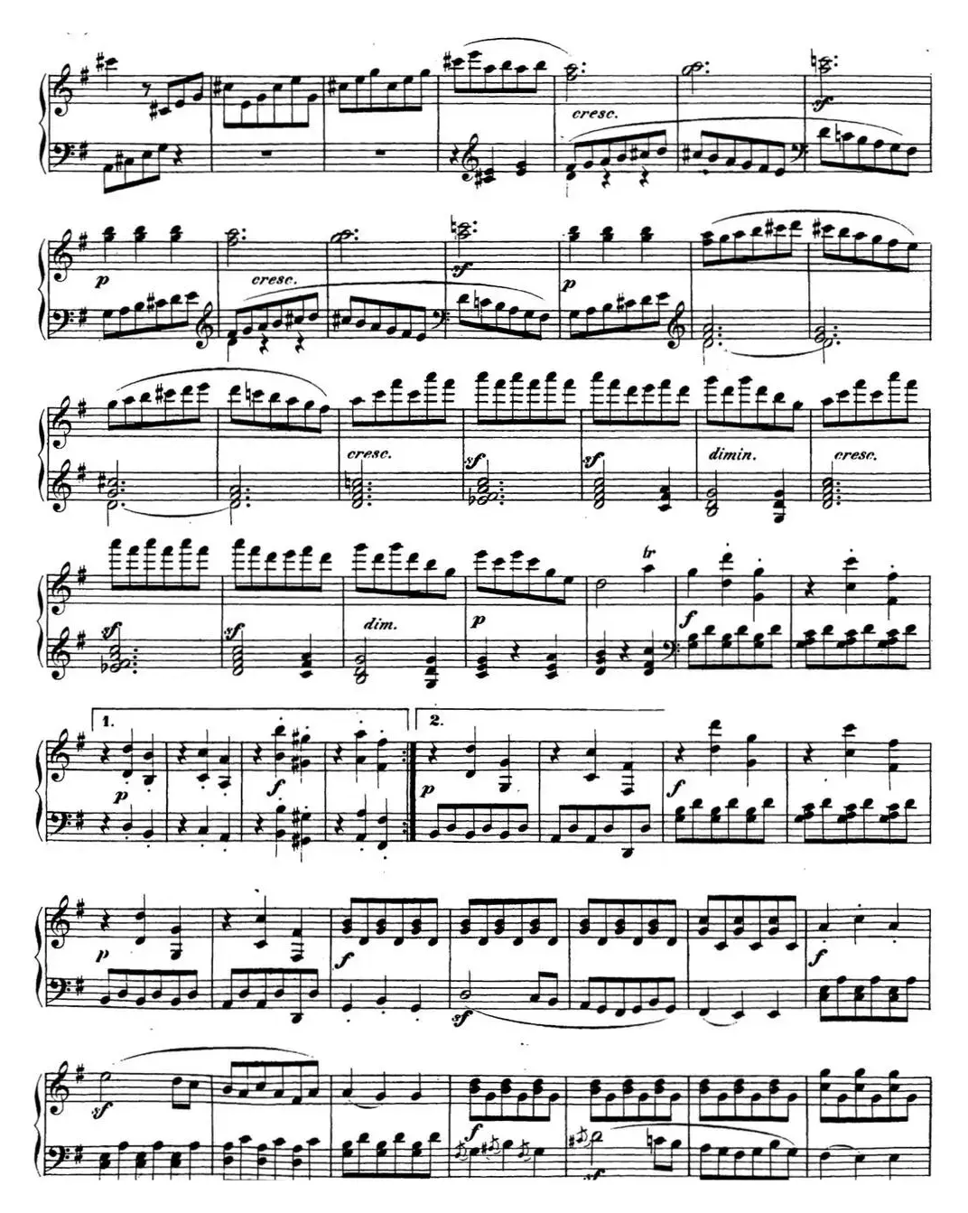 贝多芬钢琴奏鸣曲25 杜鹃 G大调 Op.79 G major