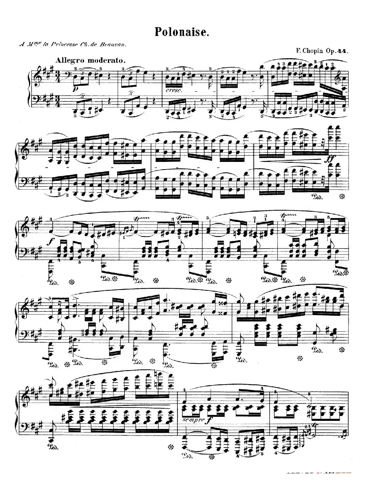 Polonaise in f-Sharp Minor Op.44（升f小调波兰舞曲）