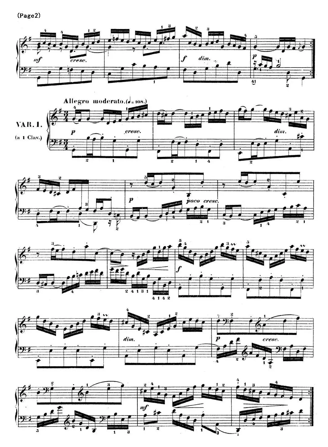 哥德堡变奏曲 巴赫 Goldberg Variationen BWV988