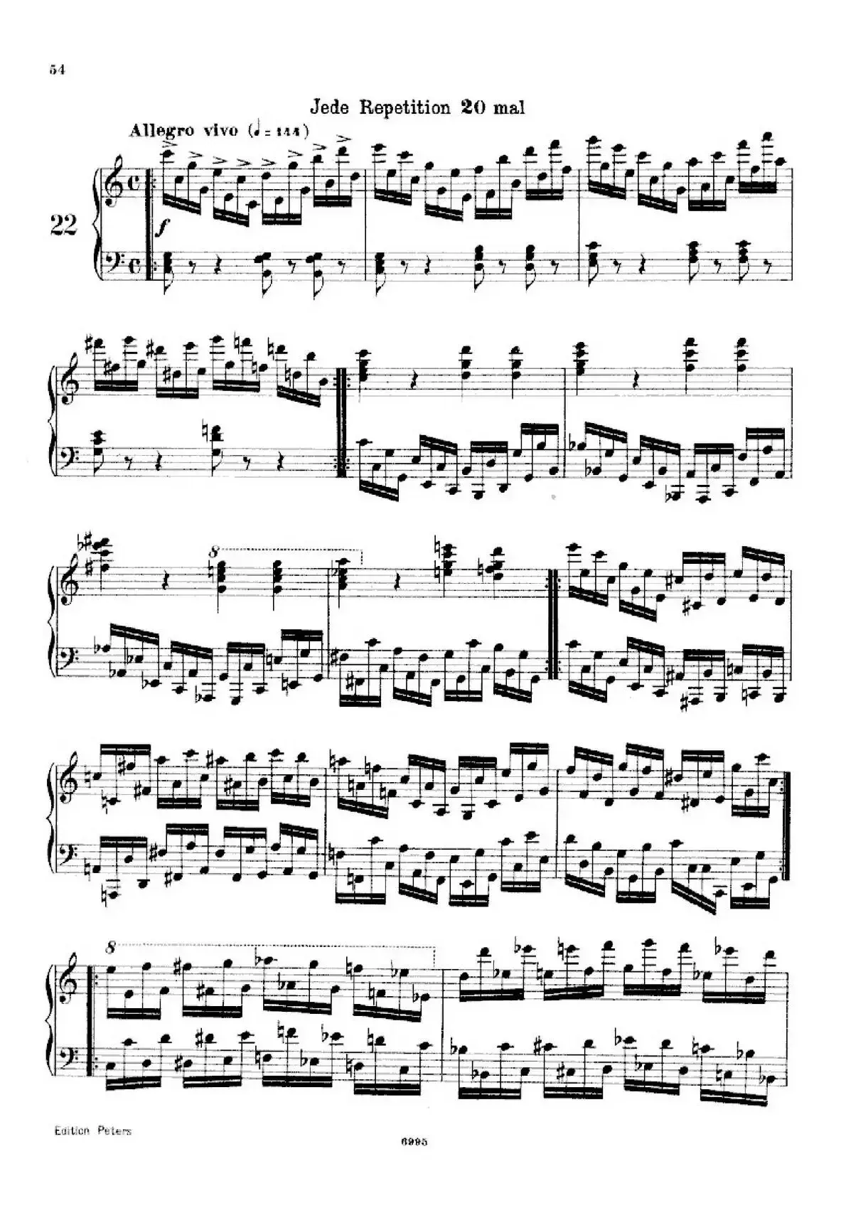 School of the Virtuoso Op.365（60首钢琴高级练习曲·22）