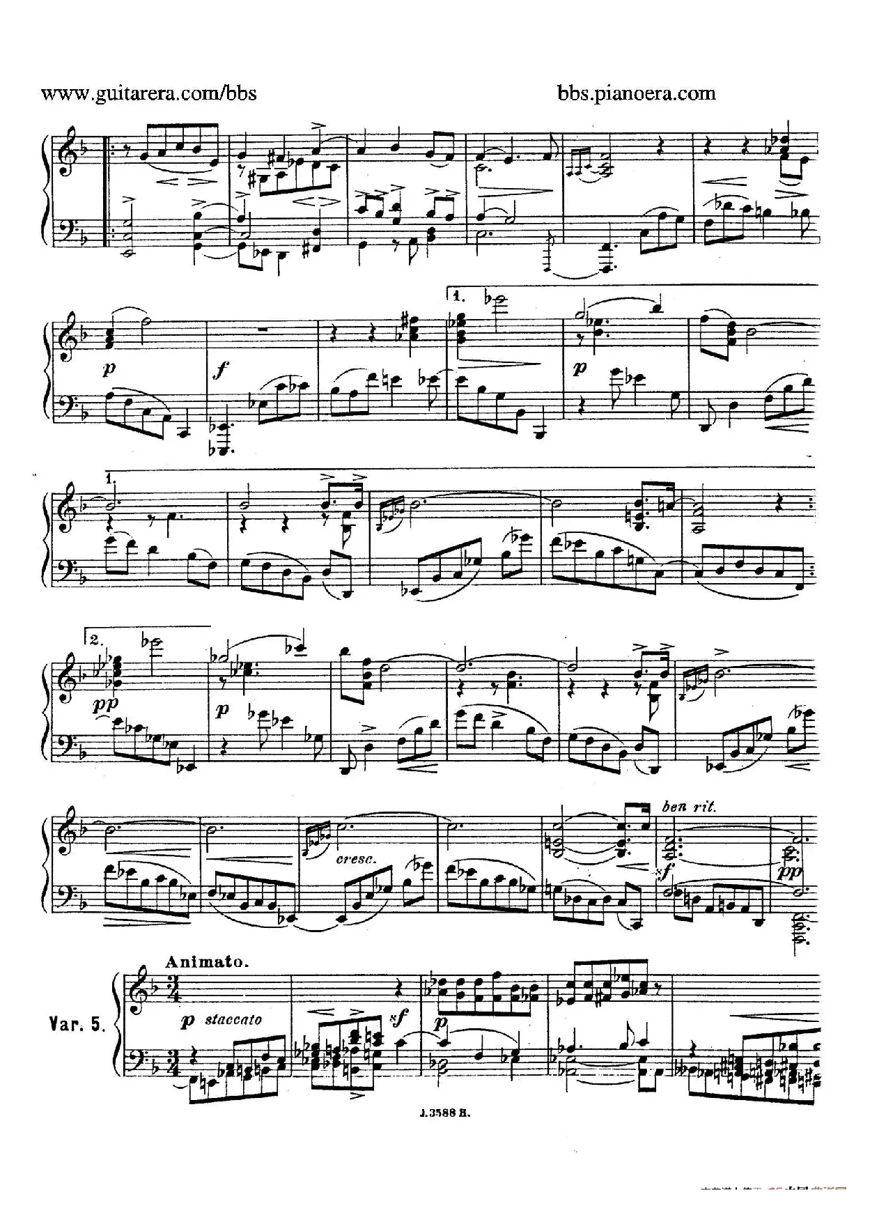 Theme with Variations and Fugue in F Major Op.14 （F大调主题变奏与赋格）