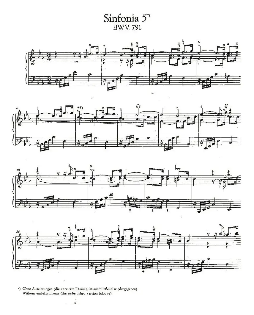 Sinfonia 5*) BWV-791