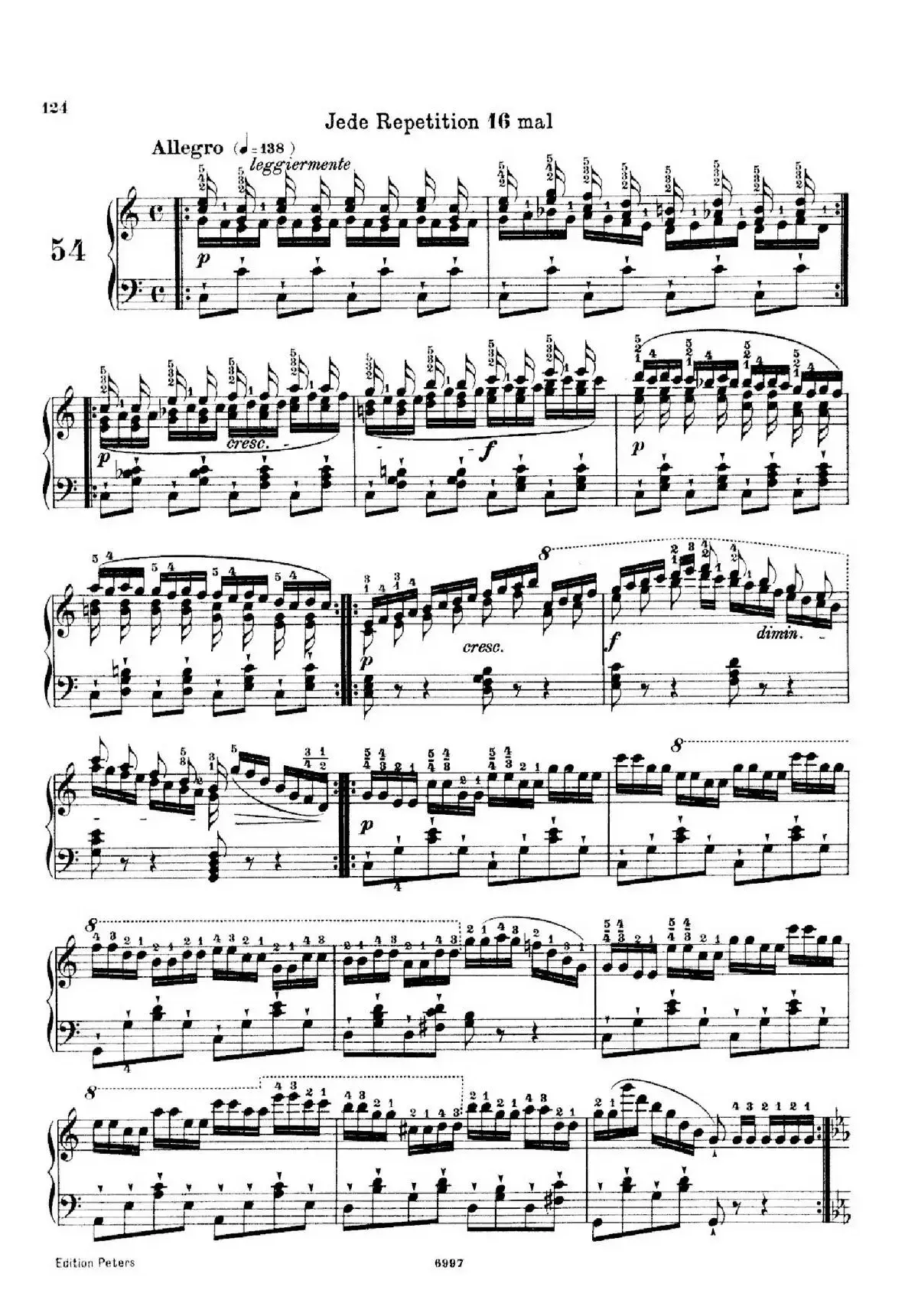 School of the Virtuoso Op.365（60首钢琴高级练习曲·54）