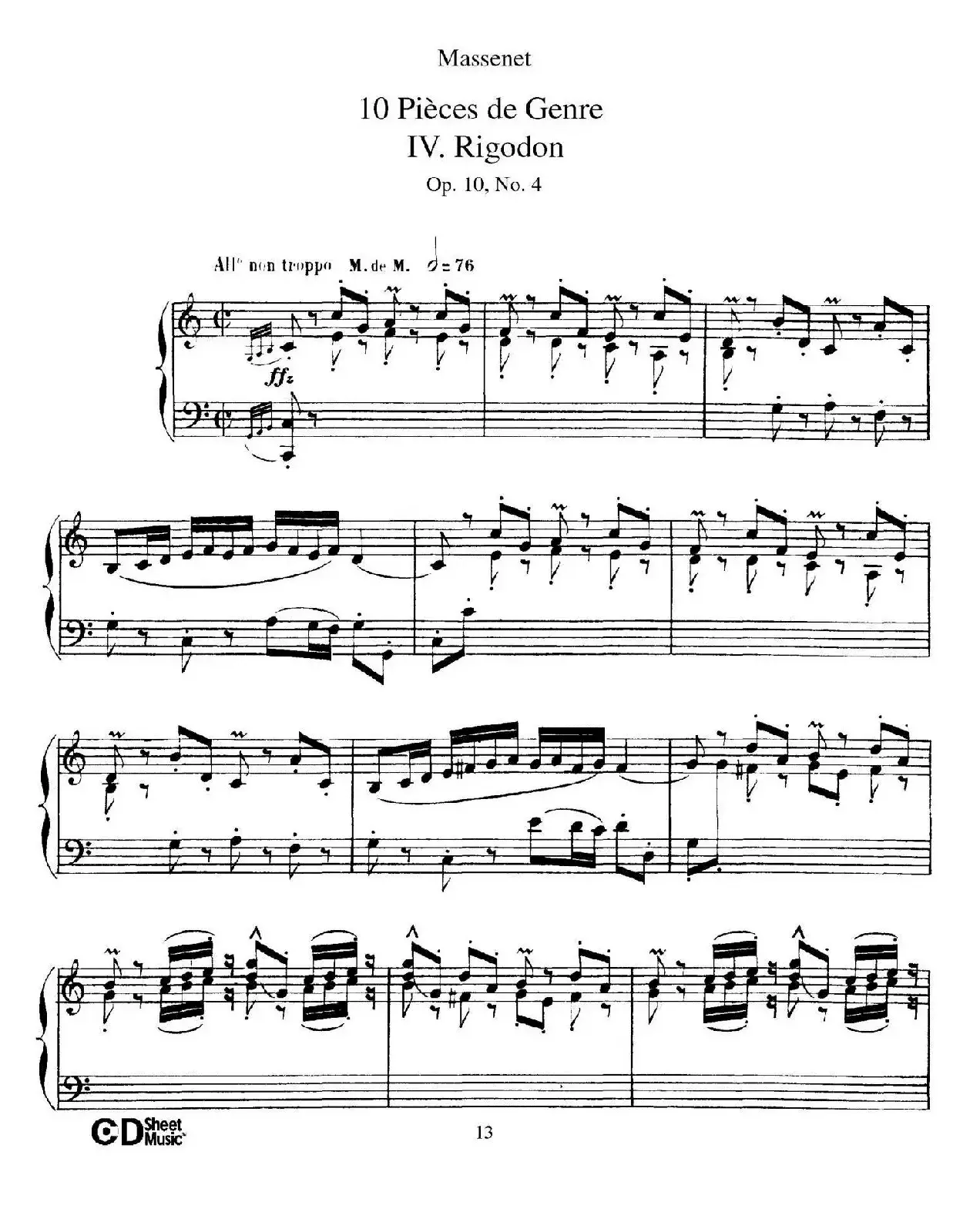 Dix Pièces de Genre Op.10（10首个性小品·Ⅳ）