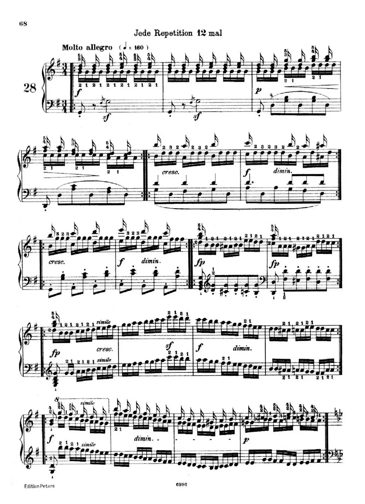 School of the Virtuoso Op.365（60首钢琴高级练习曲·28）