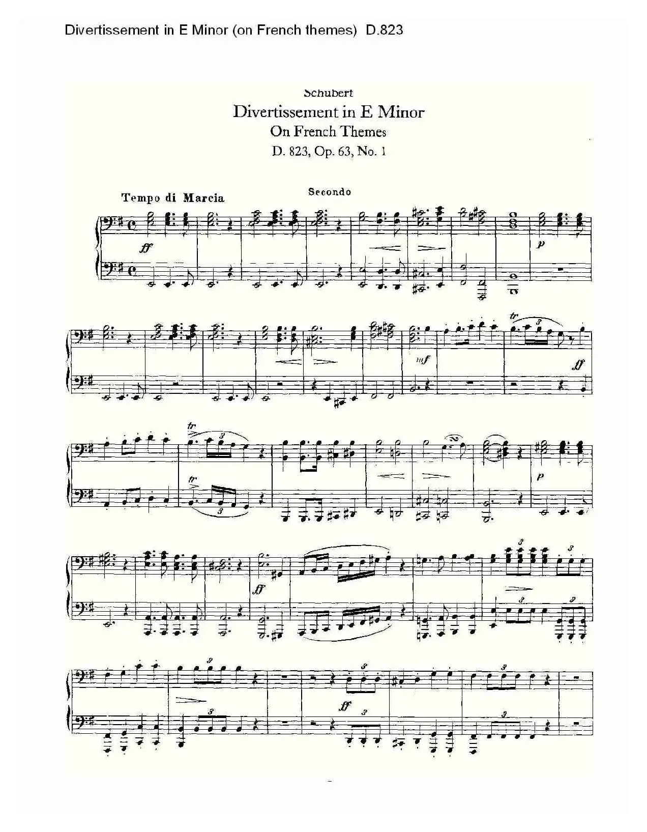 Divertissement in E Minor（on French themes）