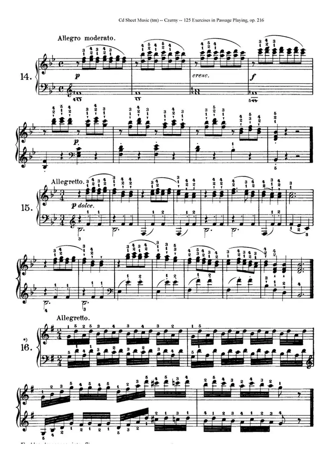 125 Exercises in Passage Playing Op.261（车尔尼125首钢琴短乐句练习曲（1——21））