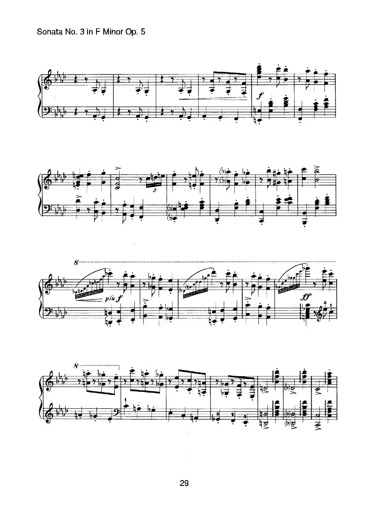 Piano Sonata No.3 in f Minor Op.5（f小调第三钢琴奏鸣曲）