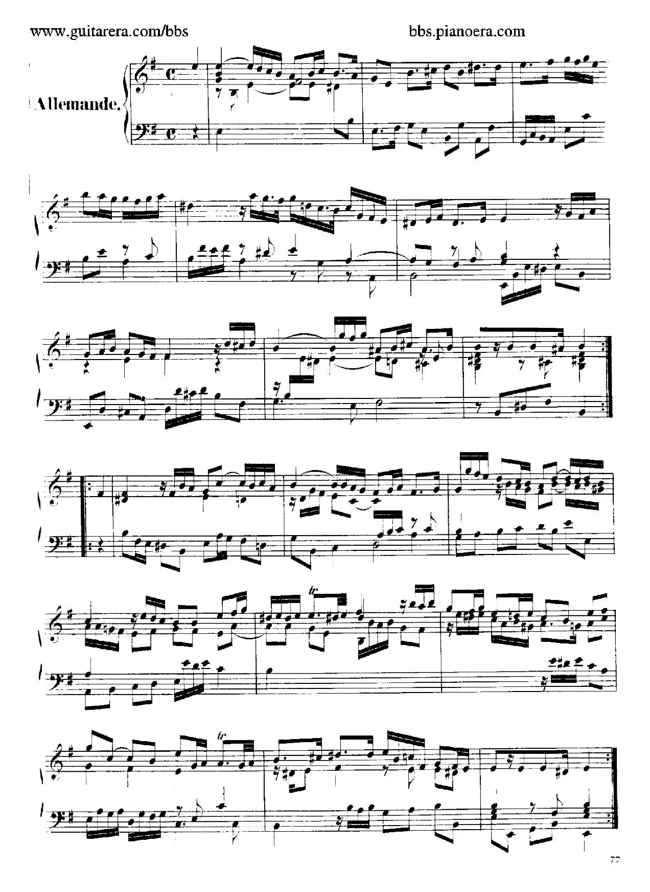 Suite No.4 in e Minor HWV 429（e小调第四组曲）