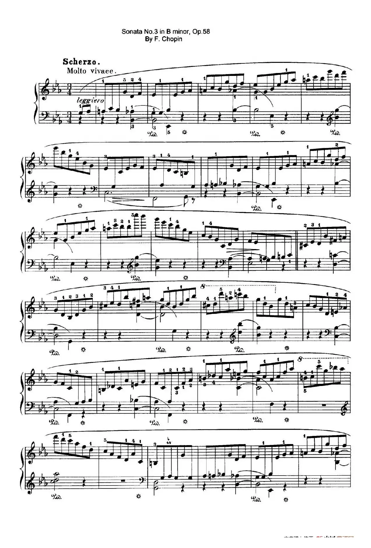 Piano Sonata No.3 in b Minor Op.58（b小调第三钢琴奏鸣曲·第二乐章）