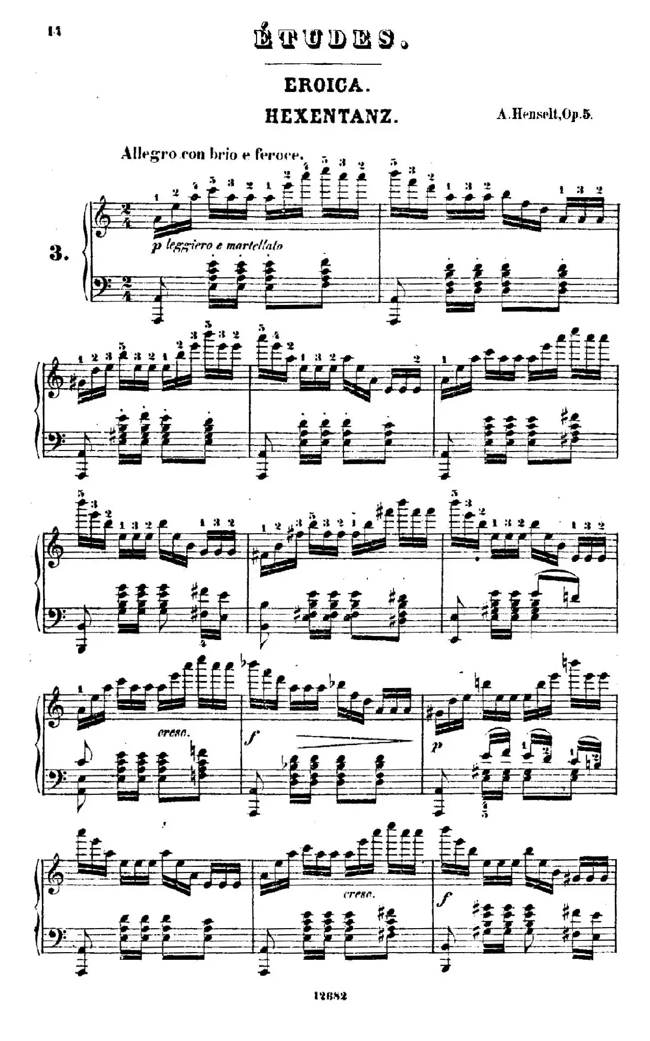 Douze Etudes de Salon Op.5（12首沙龙练习曲·3）