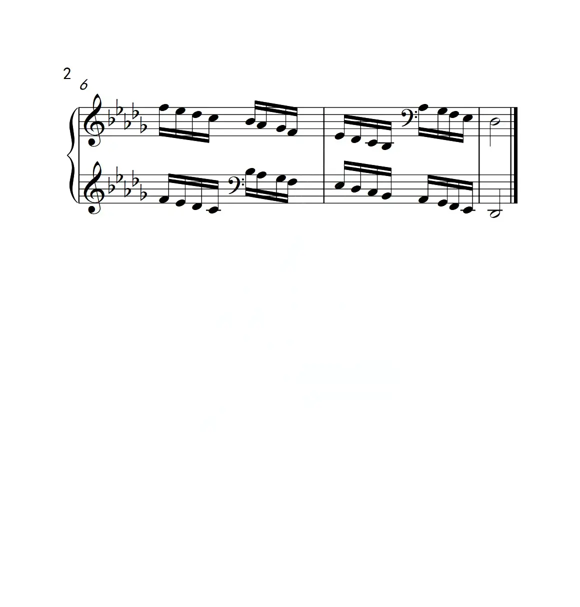 第六级 降D大调音阶（中国音乐学院钢琴考级作品1~6级）