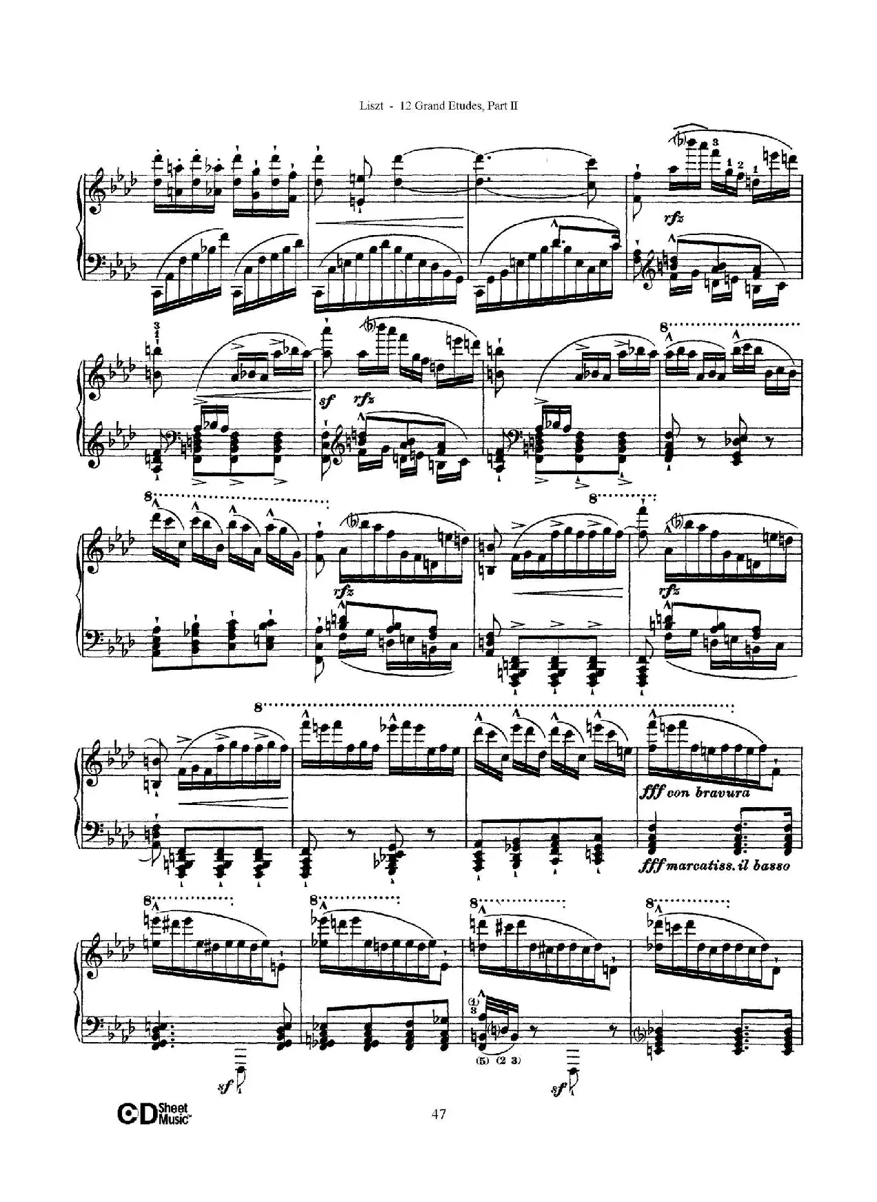 12 Grand Etudes S.137（12首华丽的练习曲·10）