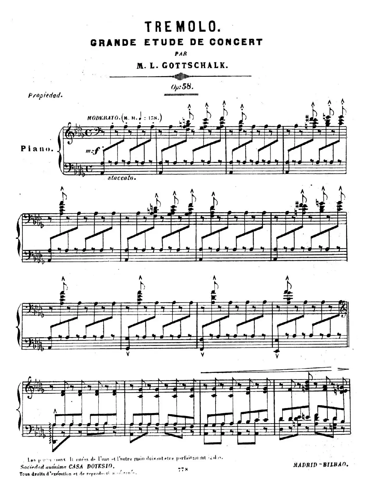 Grande Etude de Concert Tremolo Op.58（音乐会练习曲“震音”）